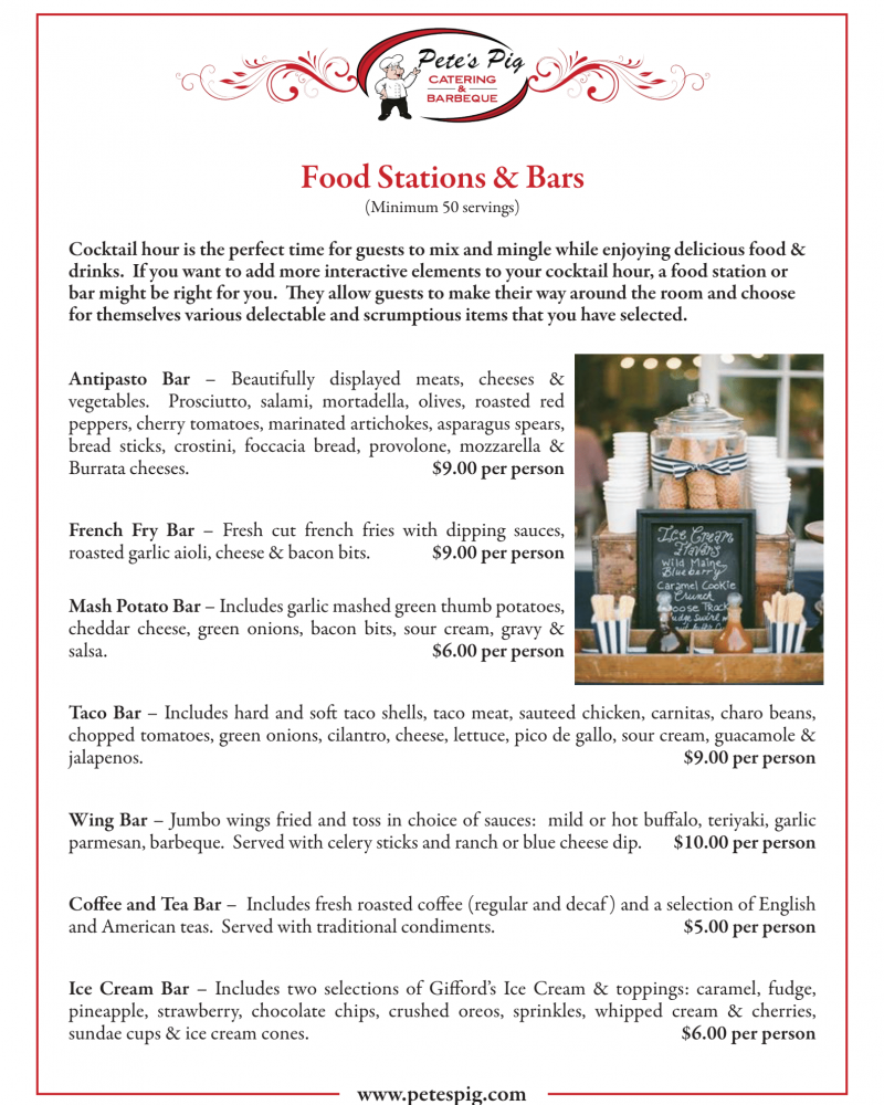 Food Stations and Bar 2022